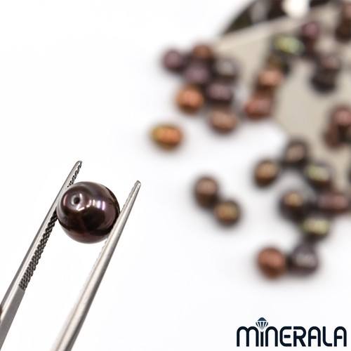 NATURAL FRESHWATER BRONZE DROP TEARDROP PEARL HALF DRILLED 6.5mm-8.5mm WP0020C - Picture 2 of 2