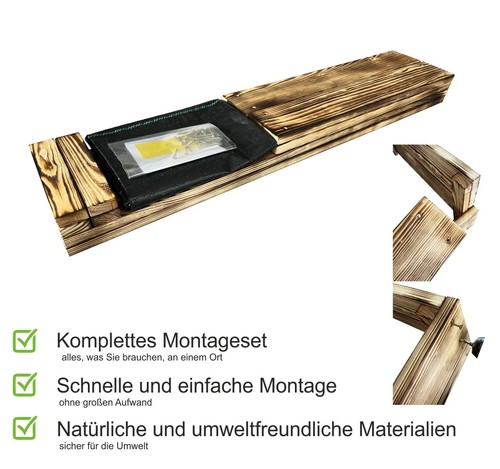 Lermowoood Hochbeet aus Holz Natur Geflammt – Pflanzkasten für Gemüse & Kräuter - Bild 7 von 40
