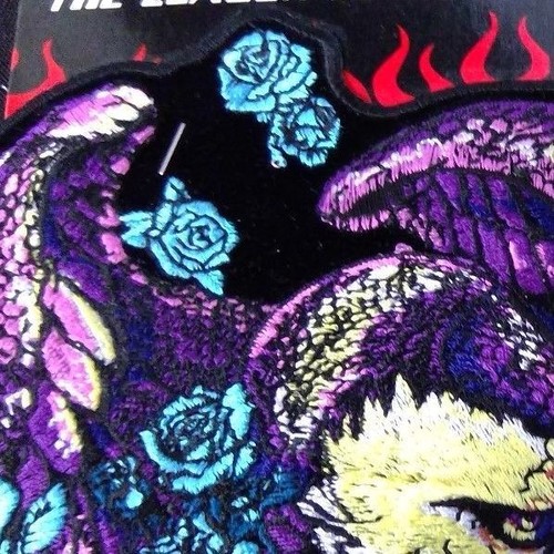 Hot Leathers eagle patch 8W 8H purple multicolor blue roses velvet Good Sports - Picture 4 of 10