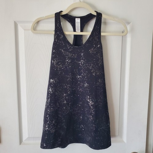 Ivivva by lululemon girls racer back tank black with metallic splatter Size 14 - Picture 9 of 14