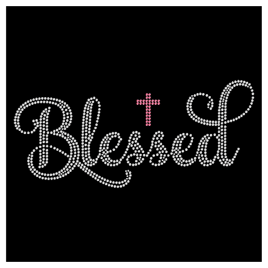 Blessed Christian Cross Religious Jesus Rhinestone Hotfix Iron On