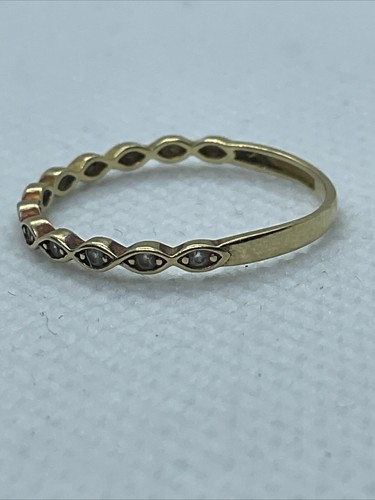 Solid 18K (750) Yellow Gold CZ STACKABLE Ladies Band Ring 1gr. Size 6.5 - Bild 5 von 22