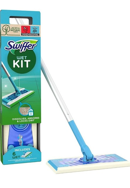Swiffer Kit lavapavimenti cattura polvere igiene profonda 6 panni wet superfici Swiffer Kit lavapavimenti cattura polvere igiene profonda 6 panni wet superfici