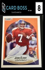 1990 Fleer #21 John Elway Denver Broncos HOF Football Card - Dig. Graded 8 NM/MT