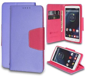 PURPLE PINK INFOLIO WALLET CREDIT CARD CASH CASE STAND FOR ...