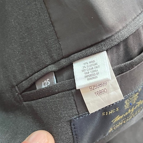 Bonobos Marzotto Wool Athletic Fit Blazer Sport Jacket Suit Black Wool Mens 42 S - Imagen 7 de 11