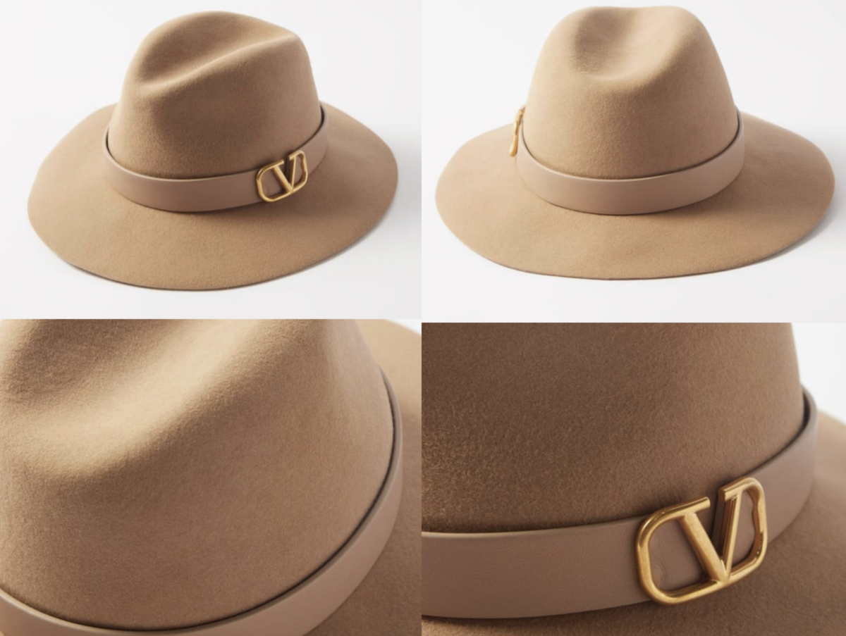 VALENTINO GARAVANI VLOGO Filz Felt Fedora Rabbit Hair Bucket