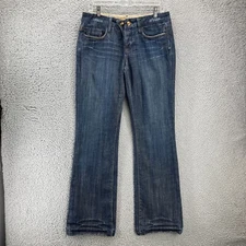 Vigoss Studio Indigo Straight Leg Jeans 30x32 Mid Rise Distressed Stitching