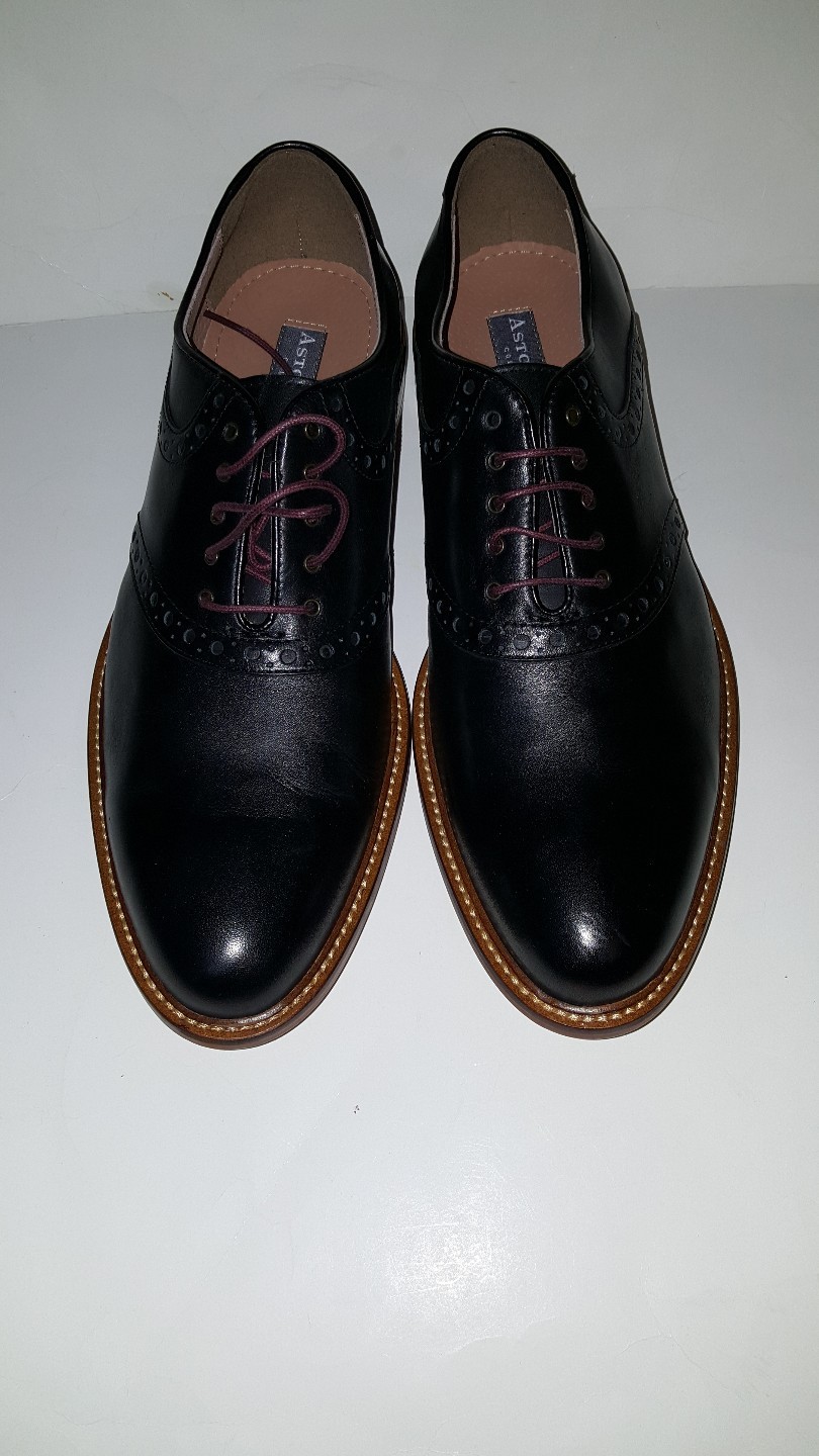 ASTON GREY TOKYO SADDLE OXFORD MEN'S SHOES; BLACK POLISH; LEATHER;500031; ASTON GREY TOKYO SADDLE OXFORD MEN'S SHOES; BLACK POLISH; LEATHER;500031;