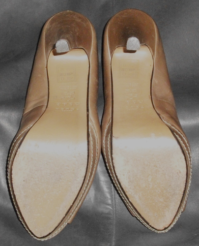 Mango Touch women's taupe leather open toe platform heels pump shoes sz 8 1/2 - Picture 6 of 6