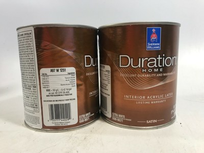 Sherwin Williams Home Interior Acrylic Latex Extra White 30 7oz Lot Of 2 New