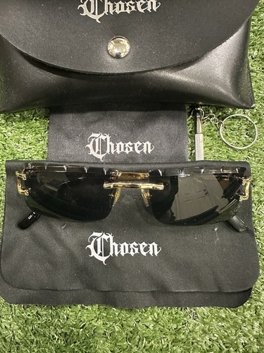 Chosen Rimless Square Sunglasses Gold Tone With Case - Bild 3 von 7