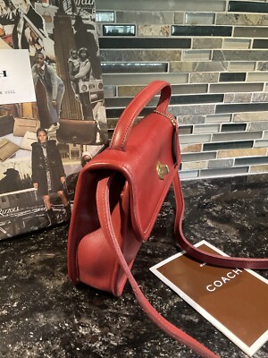 Vintage Coach Geometric Clutch Bag Glovetanned Cowhide Leather