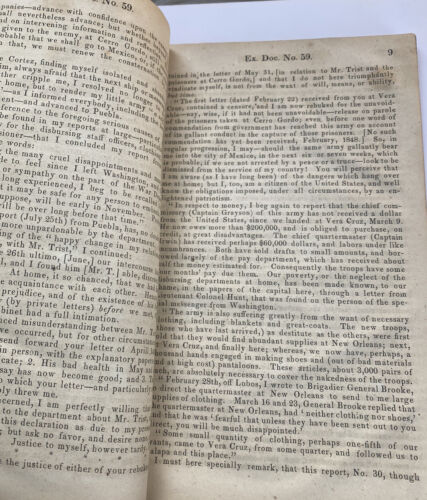 Antique 1848 US House, Secretary of War & Gen. Scott Correspondence Mexican War - Imagen 2 de 5