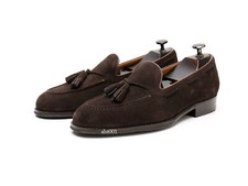 Tassel Slip on Loafers Formal Dress Party Real Suede Leather Mens Shoes Flats