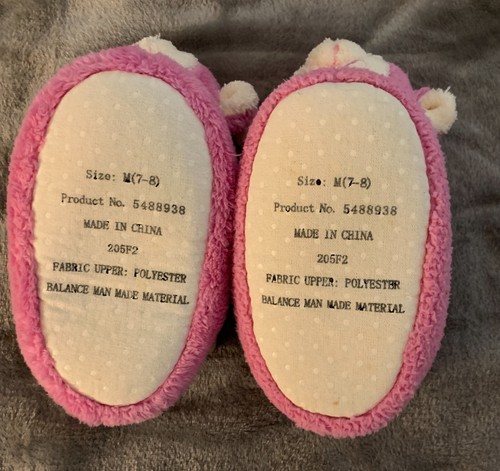 NWOT Vintage pink furry monkey face slippers with cuffs little girls 7-8 - Picture 4 of 5