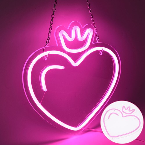 Heart LED Neon Sign Lights Valentine's Day Wall Art Decor Party LOVE Night Lamps - Picture 4 of 63