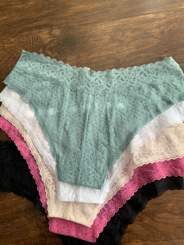 NWT GAP BODY PACK5 WOMEN LACE CHEEKY PANTIES SZ/X-LARGE LPINK/GREEN/BLUE REG$44 - Picture 6 of 7
