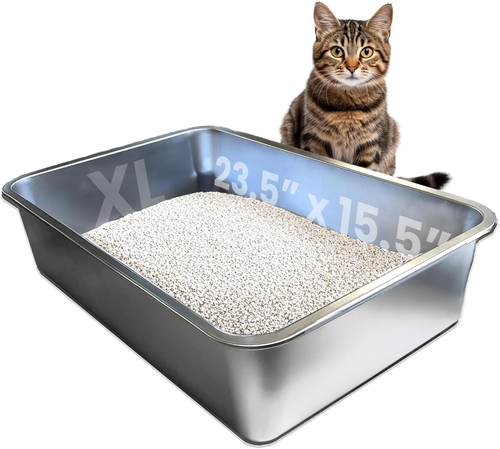 Ultimate Stainless Steel XL Cat Litter Box - Extra Large High-Sided Litterbox fo - 第 10/12 張圖片