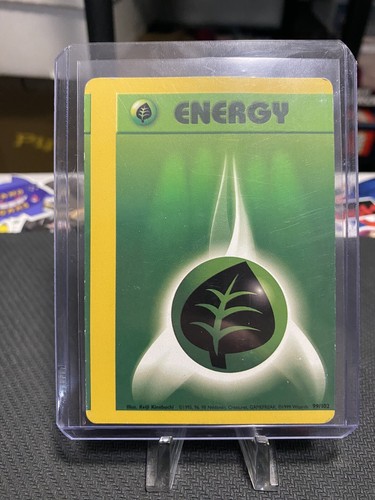 🍃⭐️🍃Grass Energy - MISCUT ERROR - Base Set 1999! Off Center! (1st One)🍃⭐️🍃 - Picture 1 of 10