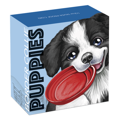 2018 Puppies - BORDER COLLIE 1/2 oz Silver Proof 50c Half Dollar Coin Colorized - Picture 3 of 5