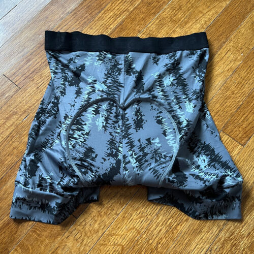 Pantalones Cortos Louis Garneau Gel Acolchados Bicicleta Ciclismo Hombres Gris Medio Camuflaje Alambre de Afeitar - Imagen 2 de 13