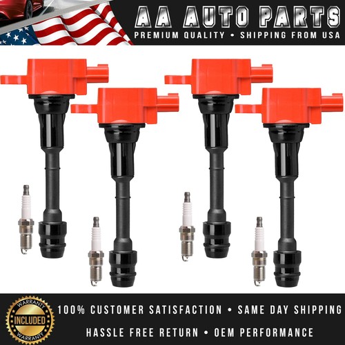 4pcs Ignition Coil & 4pcs Platinum Spark Plug fit 2002-2006 Nissan Altima UF350 - Bild 1 von 5