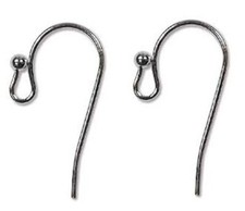 12 OR 144 Black Oxide 20mm Fish Hook Earwire with 2mm Ball Open Loop Earrings