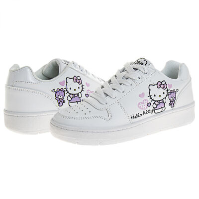 Hello Kitty Pink Hearts Adult's Sneakers White