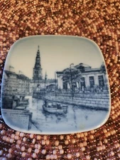 Mini Blue & White Pictureque View Of The THORVALDENS MUSEUM DENMARK MINI PLATE