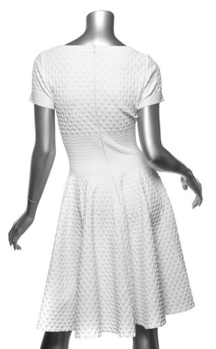 ALAIA Womens White Fit & Flare Knee-Length Short Sleeve Dress FR40 US8 M - Picture 3 of 5