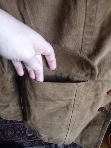 Vintage Forenza Brown Suede Jacket Women’s 16, Button Up, Pockets - Picture 6 of 11