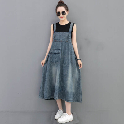 New Womens Loose Dress Baggy Denim Overalls Dress Casual A-Line Suspender Skirts | eBay New Womens Loose Dress Baggy Denim Overalls Dress Casual A-Line Suspender Skirts | eBay