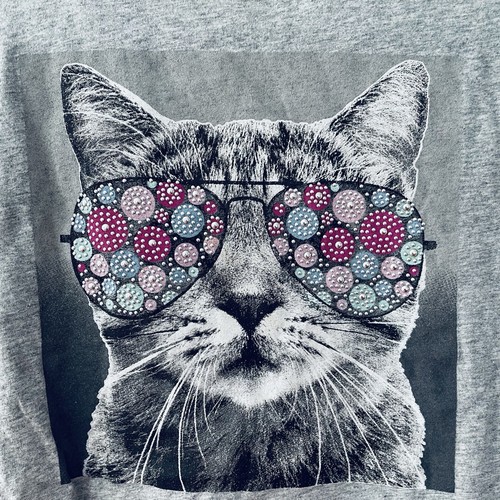 Sunglass Cat Shirt Grey For Kids Size M 10 - Picture 4 of 6