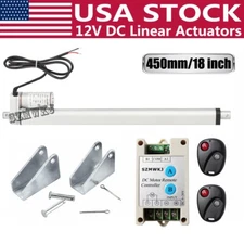 Heavy Duty 18" 330 Pound Max Lift 12V DC Linear Actuator + Controller + Brackets