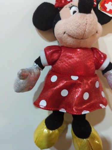 2013 Ty Sparkle Minnie Mouse 9"" Disney peluche giocattolo imbottito vintage etichette berretto - Foto 5 di 10