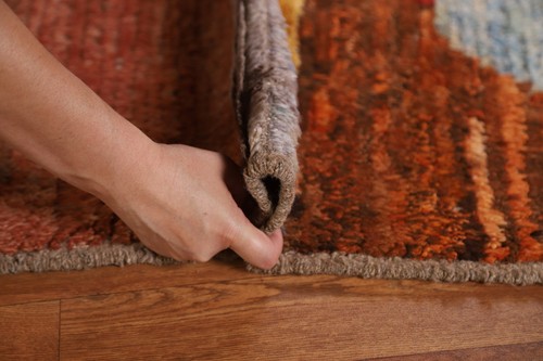 Abstract Moroccan 7x10 Colorful Area Rug Hand-knotted Wool Kid's Room Carpet - Picture 12 of 12