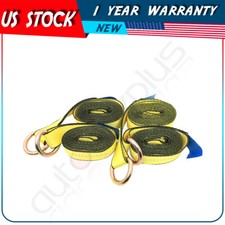 4x 12 Lasso Straps Wrecker Truck Car Hauler Tow Dolly Tire Wheel Tie Down New