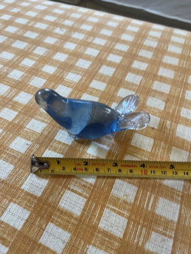Two Vintage Art Glass Blue Seals / Sea Lions Marine Mammal - Imagen 3 de 8