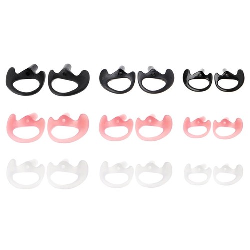 2 x Replacement Silicone Gel Earplug Earbuds for Ham Radio Air Acoustic Headset - Zdjęcie 2 z 9