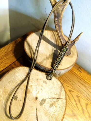 Handmade Light Brown/Camo Gundog whistle lanyard with bronzed clip. Shooting - Picture 2 of 2