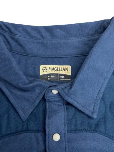 Magellan Pecos Ridge Sz. 2XL Pearl Snap Long Sleeve Shirt Moonlit Ocean Blue NWT - Picture 4 of 20