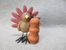SUZI Skoglund Blossum Bucket Turkey Give Thanks Figurine