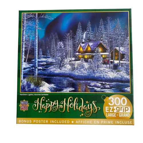 MasterPieces EZ Grip Happy Holidays Nordlichter 300 Teile Puzzle vollständig