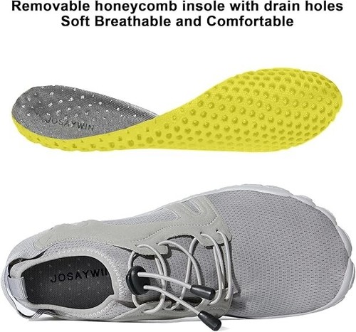 Josaywin scarpe da acqua da uomo a piedi nudi scarpe sportive ad asciugatura rapida calze acquatiche/nuoto US - Foto 3 di 6