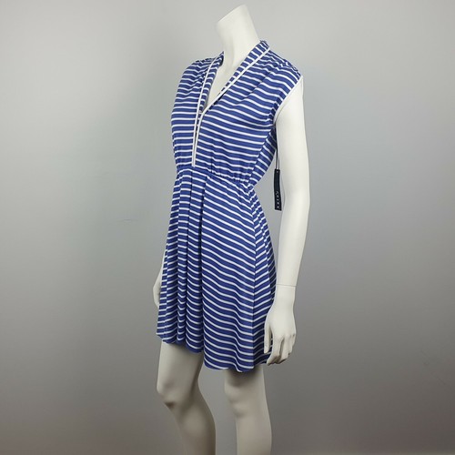 Kato'u Size 1, 8 Knit A Line Pleated Dress Women Blue White Stripe V Neck BNWT - Bild 4 von 12