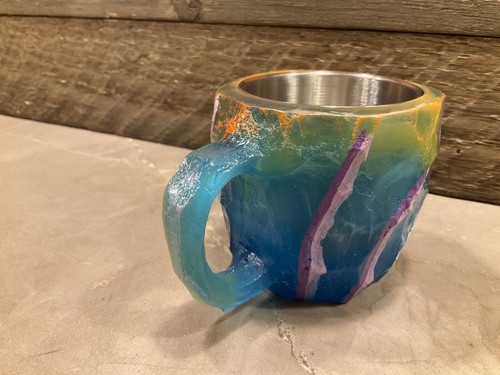 Mineral Crystal Resin Mug, 2024 New Multi-Colored Mineral Crystal Coffee Mug - Picture 4 of 7