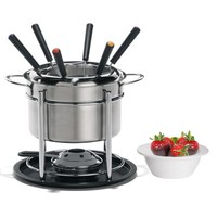 12pc Trudeau Fondue Set Stainless Steel Pot Forks Ceramic Double Boiler Burner on sale 12pc Trudeau Fondue Set Stainless Steel Pot Forks Ceramic Double Boiler Burner on sale