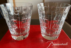 Baccarat Equinox Tumbler Glass Pair Set of 2 with Box CHIPPED