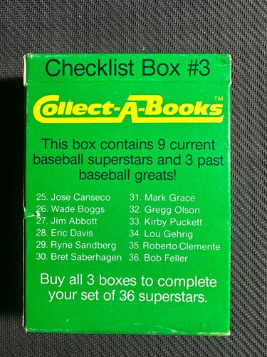 1990 Collect-A-Books Baseball Series 1 Box #3 Sealed Canseco, Gehrig, Clemente - Picture 2 of 3